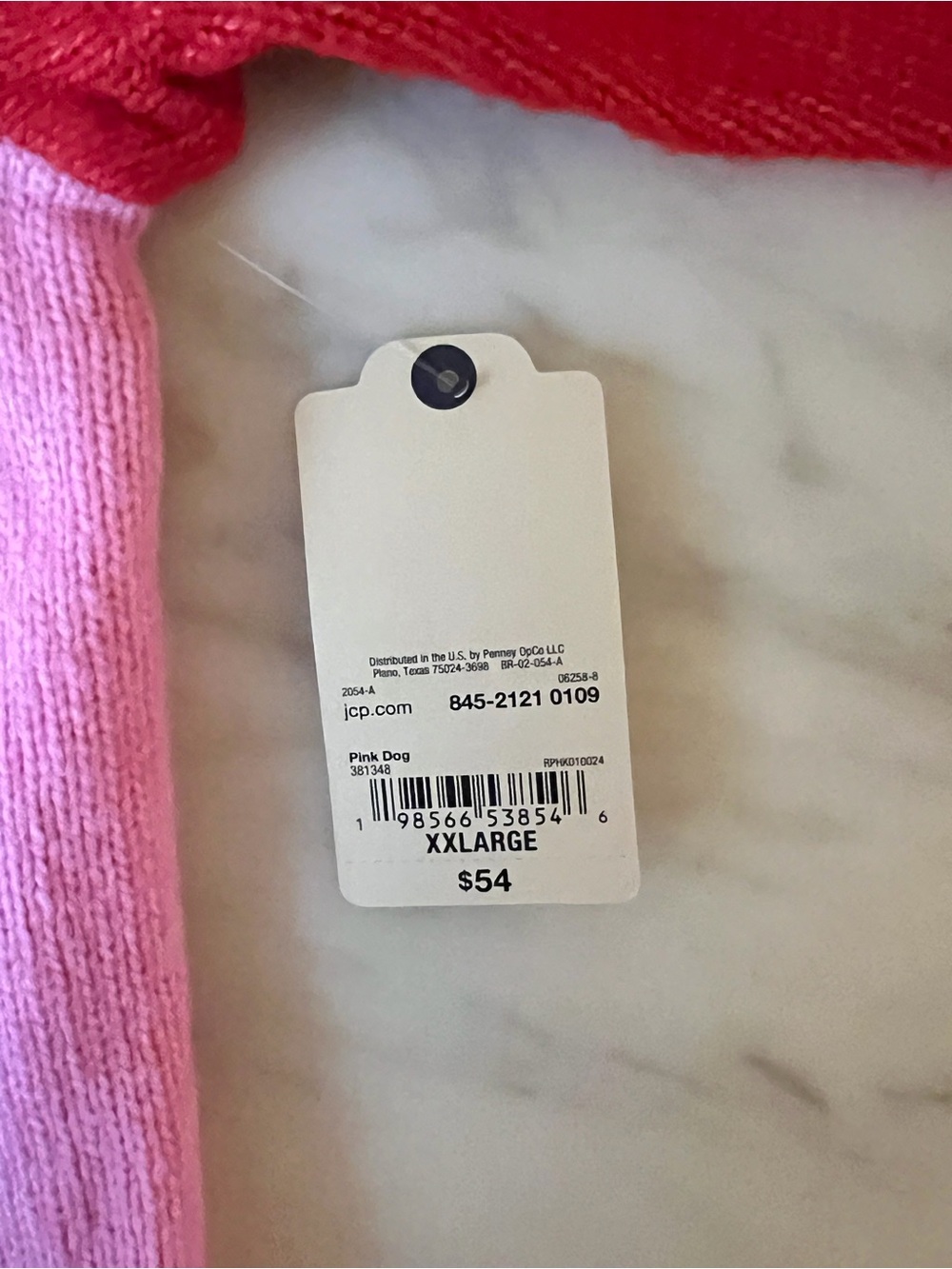 St. John’s Bay Dog Graphic Sweater Women’s XXL Pink Red Knit Pullover NWT Cute - Picture 5 of 8